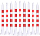 Tees de golf de bambú de 83 mm, paquete de 100 tees de golf largos con marcadores de altura, biodegradables, sostenibles, de fricción reducida, blancos y rojos