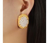 Pendientes de anillo de disco deslumbrante pendientes de panal Oval de Mujer brilliant pendientes de panal Gift De Amigo