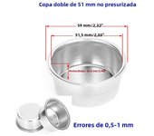 51mm Coffee Bottomless Portafilter Stainless Steels For Delonghi EC680 EC685 Replacement Filter Basket Espresso
