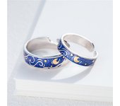 Luxury Shiny Zircon Angel Demon Couple Rings for Women Men Romantic Wings Crystal Adjustable Ring Wedding Valentine's Day Gifts