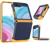 Electroplated Armor Hinge Integrated Phone Case for Samsung Galaxy Z Flip 3 4 5 6 Flip5 Flip4 ZFlip6 Hard Shell Protective Cover
