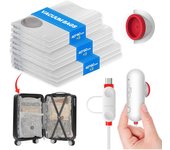 Bolsas Vacio Ropa con Bomba USB, 9 Bolsas de Vacio Para (3x 40x40 cm, 3x 40x50 cm, 3x 40x60 cm), Ahorra Espacio Para Ropa, Maletas y Adecuado Para Viaje y Hogar, Resistente y Reutilizable