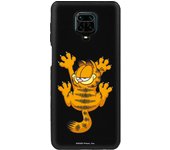 Funda original compatible con Xiaomi Redmi Note 9S - 9 Pro Negro con un diseño de Garfield Arañazo