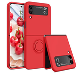 Luxury Ring Stand Magnetic Phone Case for Samsung Galaxy Z Flip 5 4 Flip 3 Bracket Skin Feel Silicone Cover for Samsung Z Flip6