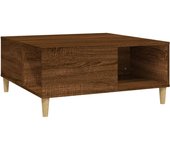vidaXL Mesa de centro madera contrachapada 80x80x36,5 cm Blanco, Negro, Blanco brillante Mesita de Salón o Comedor o Auxiliar Mesa de Café Meuble Salón