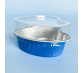 50Pcs 100ml Tin Foil Aluminum Foil Pudding  Cup With Lid Heart-shaped Disposable Mini Mousse Cupcake Containers Baking Mould