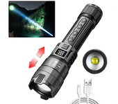 High Power P900 Led Flashlight Rechargeable Zoom Tactical Torch Usb Hand Lantern For Camping, Outdoor & Emergency Use