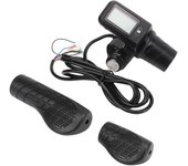 805 LCD Display Panel Throttle Grip Set Electric Bike Scooter Twist Half Throttle Grip with LCD Panel for 22.5mm Handlebars