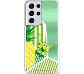 Funda original compatible con Samsung Galaxy S21 Ultra - S30 Ultra - Bob Esponja Franjas Verdes
