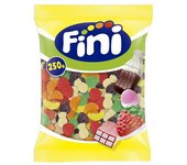 Fini Golosinas caramelos de goma Bolsa de 250u gran surtidos de modelos a elegir fresas salvajes,dedos brillos,dentaduras,huevos fritos,melones,tropy jelly,moras,melecoton,ladrillos,gusanos,huesos brillo,cerezas,beso,botella cola,calaveras,pulpos etc...