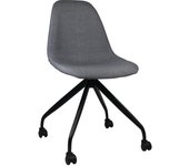 Thinia Home - Silla de Escritorio Ergonómica Basic, Silla de Oficina, con Ruedas, Giratoria 360º, Acolchada, Tapizada en Tela, Diseño Moderno, Color Gris