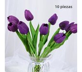 10PCS Mini Tulip Simulation Flower Wedding Home Fake Flower Photography Props Decorative Accessories Hand Bouquet