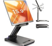 Soporte para tableta para iPad, accesorio de escritorio de oficina, soporte plegable para iPad Air, accesorio de viaje de 15,9", color negro