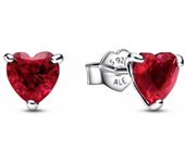 Pendientes Pandora de Botón Corazón Rojo - 292549C01