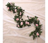 Silk Artificial Rose Vine Hanging Flowers for Wall Christmas Rattan Fake Plants Leaves Garland Romantic Wedding Home Decoration