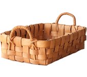 Cesta de fruta tejida a mano para pan y bandejas de servicio para comedor, mesa de café, encimera de cocina, con asa