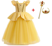 Girls Rapunzel Sleeping Beauty Aurora 2024 New Children Bella Costume Kids Cosplay Cinderella Princess Birthday Party Prom Dress
