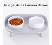 Alfombra De Comida Para Gatos Y Perros Con Dos Cuencos Altura Ajustable Alimentador De Alimentos Y Agua Para Gatos Y Perros Bebés Suministros Para Mascotas