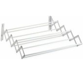 TODOBIEN STORE - Tendedero Extensible Pared 60cm/80cm/100cm - Tendedero Plegable de Pared de Interior o Exterior de Acero Blanco - Tendedro con 9 Barras