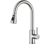 Grifo Cocina Extraible, Grifo Cocina Fregadero con 3 Modos Giratorio a 360° Torneira Cozinha Monomando, Acero Inoxidable