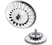 Ociodual Tapón Colador para Desagüe de Fregadero Diametro 83 mm Acero Inox Filtro de desechos Cesta de Drenaje para Fregaderos