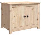 vidaXL Mesa de centro de madera maciza de pino 71x49x55 cm Natural, Blanco, Gris Mesita de Salón o Comedor o Auxiliar Mesa de Café Meuble Salón
