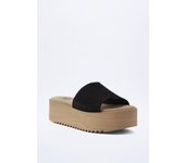 Sandalia plataforma madera de mujer negro VAS v2406