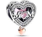 NEW Europeans Pink Original Charms Love Potion Murano Glass Heart Dangle Bead Fit 925 Sterling Silver Bracelet DIY Women Jewelry