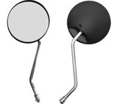 EAFC 2Pcs 8mm Motorcycle Round Rearview Mirror Rotatable Scooter Electric Bicycle Rearview Mirror Moped Mirror Metal Rod
