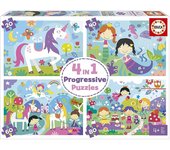 Puzzles progresivos 4 en 1 mundo fantasia - Educa 18905