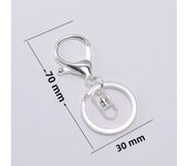 5pcs Keychain Ring 30 mm Key Ring Long 70 mm Plated Lobster Clasp Key Hook Chain Keychain Split Key Ring Jewelry Making Supplies