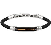 Joyería Colección BREIL ABARTH, PULSERAS DE HOMBRO EN CUERO Y MAPLE color NEGRO, PINK GOLD 22 SIN PIEDRAS - TJ3421