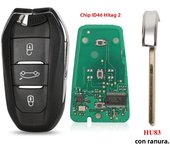 jinyuqin Smart Keyless Go Remote Key 3 Buttons 433MHz 4A PCF7945 ID46 Chip For Peugeot 308 408 508 5008 Emergency key HU83/VA2