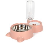 New 2-in-1 Cat Bowl Water Dispenser Automatic Water Storage Pet Dog Cat Food Bowl Food Container with Waterer Pet Waterer Feeder