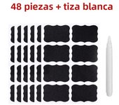 48/96pcs Blackboard Stickers White Pens Marker Waterproof Chalkboard Kitchen Spice Label Sticker Home Jars Bottles Tags Labels