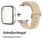 Glass+Case+Strap for Apple Watch Band 42mm 44mm 41mm 40mm 38mm 45mm 49mm Screen Protectors for Apple IWatch Series 8 7 6 SE 5 4