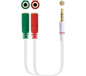 ADAPTADOR AUDIO NANOCABLE 10.24.1201 - JACK 2.5 MACHO 4 PINES A 2*JACK 3.5 HEMBRA 3 PINES - 20CM - C