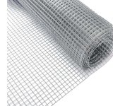 Malla metálica alambre 0.6mm electrosoldada galvanizada rejilla agujeros 6mm - Rollo 30m largo x 1mt ancho
