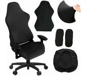 Gaming Chair Cover 4 Piece Office Chair Cover/gamer Chair Cover Set With Armrest Covers/chair Back Covers/chair Seat Cover, Gaming Chair Cover (black)