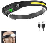 1-10PCS COB Induction Headlamp Built-in Battery Sensor Head Flashlight USB Rechargeable 5 Lighting Modes Waterproof Headlight