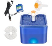 Pet Water Dispenser with Recirculate Filtring for Fresh Water Automatic Cat Drinking Fountain USB Charging with LED Lighting