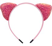 Glitter Cat Ears Headband Kitty Headband for Girls and Women Sparkly Hair Hoop Shiny Hairbands Hair Accessories for Daily