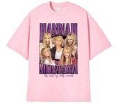 Miley Cyrus Hannah Montana Hip Hop Retro Style Pattern Tshirt Women's Fashion Casual Harajuku Street Wear Tshirt