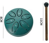 3 Inches 6 Tones Steel Tongue Drum Outdoors Rain Drum Instrument Mini Hand Drum Ethereal Drum Sticks Percussion Drum Accessories