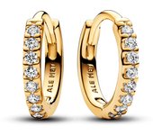 Pandora Pendientes de aro con un recubrimiento en oro de 14k Abrazo Brillante​ 263015C01 , para Mujer