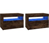 vidaXL Muebles de TV con luces LED 2 uds 60x35x40 cm, Mueble de Salon, Mueble TV, Mueble TV salon, Mesa de TV, Mueble tele