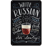 Cocktail Recipes Vintage Tin Sign White Russian Martini Cosmopolitan Cocktail Retro Plaque Sign For Bar Pub Home Wall Art Decor