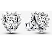 Pandora Pendientes de Fondo en Plata de Halo de Corazón Brillante 293097 C01,Incluye Caja Original