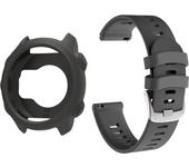 Case+Strap Compatible for Garmin Forerunner 245/ 245 Music, 20mm Silicone Replacement Bands and Soft Silicone Protective Case