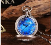 12 Types New Fashion Silver Starry Sky Hollow Retro Pocket Watch Creative Gift Necklace Clock Chain Watches Birthday Gifts